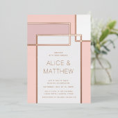 Invitation En Aluminium Mariage moderne du milieu du siècle (Debout devant)