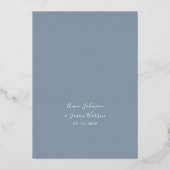 Invitation En Aluminium Mariage moderne Dusty Blue Beach (Verso)