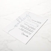 Invitation En Aluminium Mariage Moderne Écriture Argentée (Rotation)
