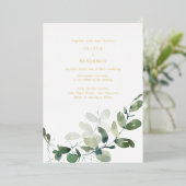 Invitation En Aluminium Mariage moderne Elégant Botanique Vert Eucalyptus (Debout devant)