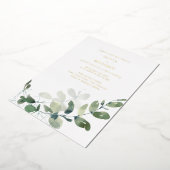 Invitation En Aluminium Mariage moderne Elégant Botanique Vert Eucalyptus (Rotation)