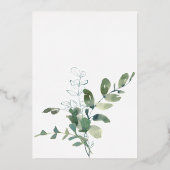 Invitation En Aluminium Mariage moderne Elégant Botanique Vert Eucalyptus (Verso)