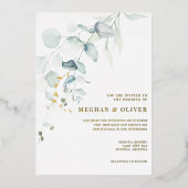 Invitation En Aluminium MARIAGE | Moderne Elégant Eucalyptus verdure (Recto)