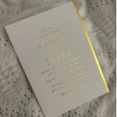 Invitation En Aluminium Mariage moderne élégant Gold Foil