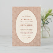 Invitation En Aluminium Mariage moderne géométrique (Debout devant)