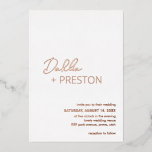 Invitation En Aluminium Mariage Moderne Minimaliste