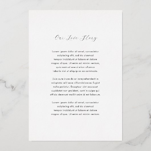 Invitation En Aluminium Mariage moderne minimaliste (Verso)