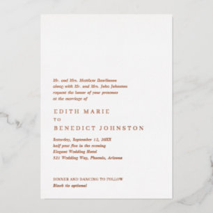 Invitation En Aluminium Mariage moderne minimaliste