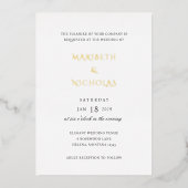 Invitation En Aluminium Mariage moderne noir et blanc (Recto)