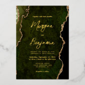 Invitation En Aluminium Mariage moderne Olive Green Script (Recto)