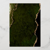 Invitation En Aluminium Mariage moderne Olive Green Script (Verso)