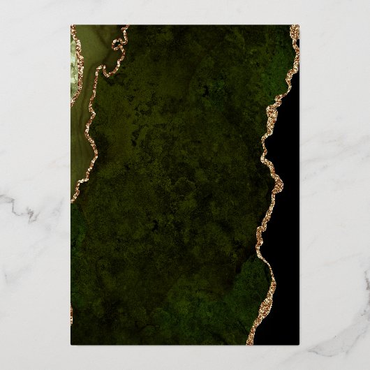 Invitation En Aluminium Mariage moderne Olive Green Script (Verso)