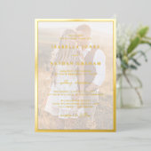 Invitation En Aluminium Mariage moderne Photo Gold (Debout devant)