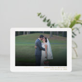 Invitation En Aluminium Mariage moderne photo Merci manuscrit (Debout devant)