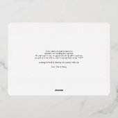 Invitation En Aluminium Mariage moderne photo Merci manuscrit (Verso)