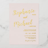 Invitation En Aluminium Mariage moderne réel (Recto)