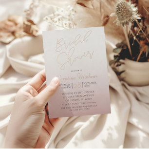 Invitation En Aluminium Mariage Moderne Rose Gold Calligraphie