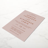 Invitation En Aluminium Mariage moderne Rose or (Rotation)