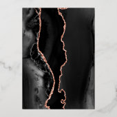 Invitation En Aluminium Mariage Moderne Rose Or Noir Agate (Verso)