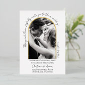 Invitation En Aluminium Mariage Moderne Script Arch Trim Photo Real (Debout devant)