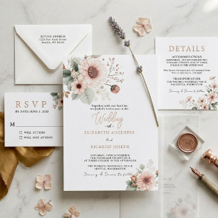 Invitation En Aluminium Mariage Moderne Tendance Fard à Joues Rose Poussié