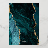 Invitation En Aluminium Mariage Moderne Turquoise Agate Violet (Verso)