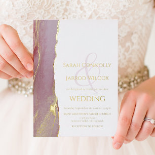 Invitation En Aluminium Mariage Moderne Viva Magenta Or