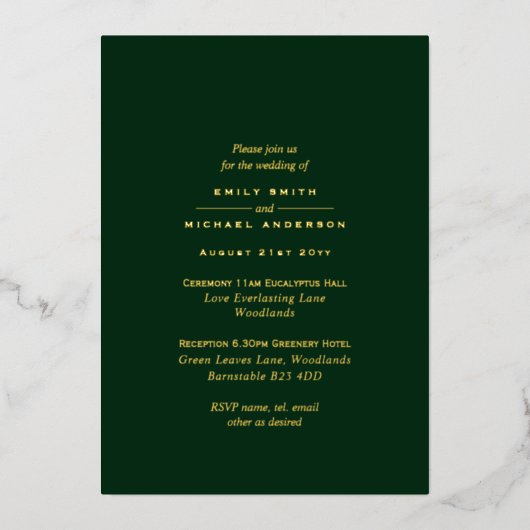 Invitation En Aluminium Mariage monochrome tout-en-1 pour la typographie d (Recto)