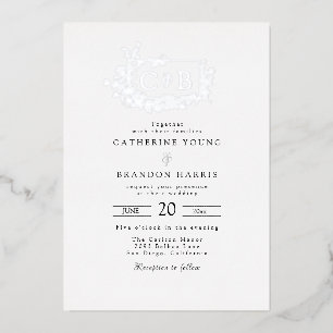 Invitation En Aluminium Mariage monogramme ordonné sophistiqué