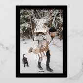 Invitation En Aluminium Mariage monogramme rétro en gras noir (Verso)