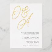 Invitation En Aluminium Mariage Monogramme Script Oversized Noir & Blanc (Recto)