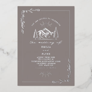 Invitation En Aluminium Mariage Montagnes Améthyste