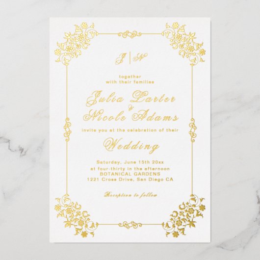 Invitation En Aluminium Mariage Motif classique complexe de géométrie vint (Recto)