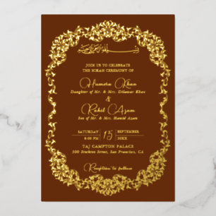 Invitation En Aluminium Mariage Musulman Floral Botanique Artistique Paisl