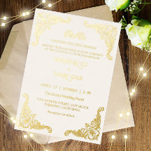 Mariage musulman islamique crème et or élégant
