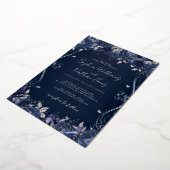 Invitation En Aluminium Mariage Navy Silver Swirl Scroll (Rotation)