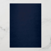 Invitation En Aluminium Mariage Navy Silver Swirl Scroll (Verso)