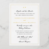 Invitation En Aluminium Mariage noir blanc monogramme élégant encadré (Recto)