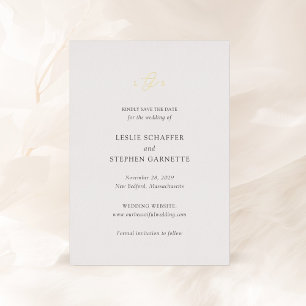 Invitation En Aluminium Mariage noir et blanc intemporel Enregistrer la da