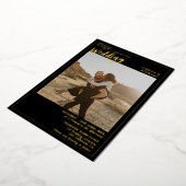 Invitation En Aluminium Mariage noir moderne en gras (Rotation)