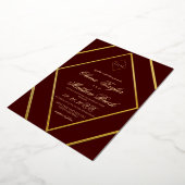 Invitation En Aluminium Mariage Or Diamond Bourgogne moderne (Rotation)