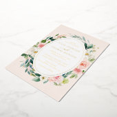 Invitation En Aluminium Mariage or floral Blush (Rotation)