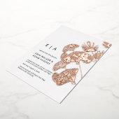 Invitation En Aluminium Mariage or Gingko Leaf Real Rose (Rotation)