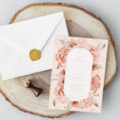 Invitation En Aluminium Mariage or Peach Rose Blush