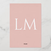 Invitation En Aluminium Mariage or Rose prestigieux (Solid) (Verso)