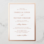 Invitation En Aluminium Mariage or Rose simple (Recto)