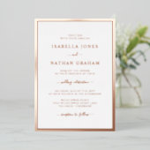 Invitation En Aluminium Mariage or Rose simple (Debout devant)