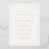 Invitation En Aluminium Mariage or simple et élégant (Recto)