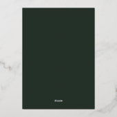 Invitation En Aluminium Mariage Or Vert Typographie Moderne Script (Verso)