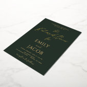 Invitation En Aluminium Mariage Or Vert Typographie Moderne Script (Rotation)
